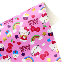 Hello Kitty Rainbow Gold Print Faux Leather Sheet