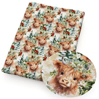 Highland Cow Face Faux Leather Sheet
