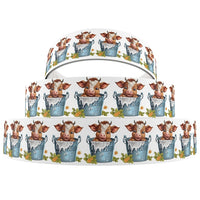 Highland Cow In Bucket 7/8" Ribbon