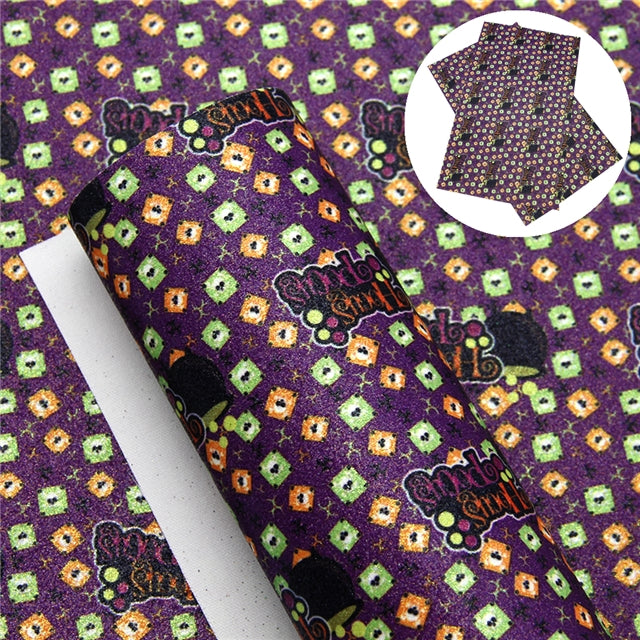 Hocus Pocus Words Faux Leather Sheet | Dancing In Ribbon Craft Supplies