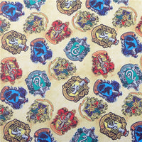College Houses on Golden Fine Glitter Double Sided Faux Leather Sheet
