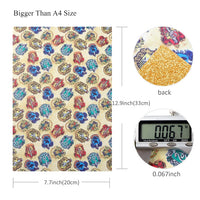 College Houses on Golden Fine Glitter Double Sided Faux Leather Sheet
