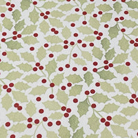 Christmas Holly Goldy Green Faux Leather Sheet - Clearance