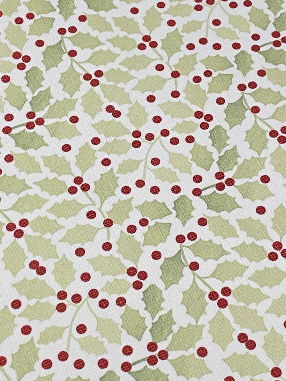 Christmas Holly Goldy Green Faux Leather Sheet - Clearance