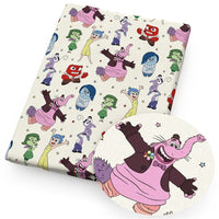 Inside Out Characters On White Faux Leather Sheet