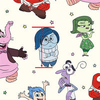 Inside Out Characters On White Faux Leather Sheet
