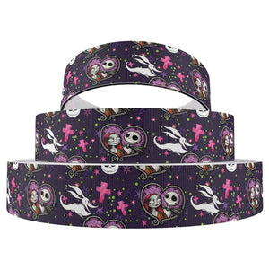 Skeleton & Sally 7/8" Ribbon