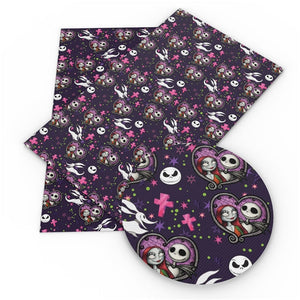 Skeleton & Sally Heart & Cross Faux Leather Sheet