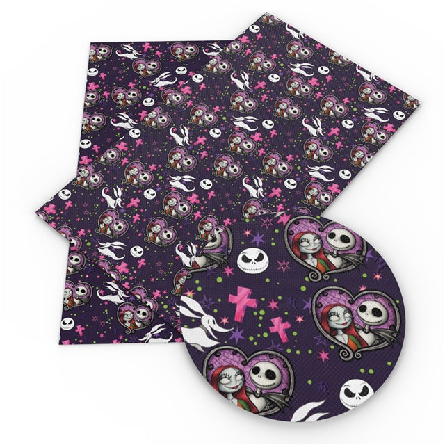 Skeleton & Sally Heart & Cross Faux Leather Sheet