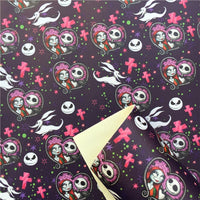 Skeleton & Sally Heart & Cross Faux Leather Sheet