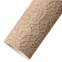 Beige Textured Lace Faux Leather Sheet Clearance
