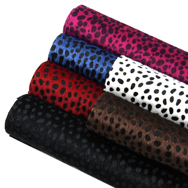 Leopard Print Furry Dark Faux Leather Full Sheet Pack of 6