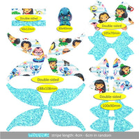 Pre Cut Lilo & Blue Alien Faux Leather Bow