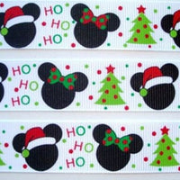 Christmas Mickey & Minnie Shadows 7/8" Ribbon