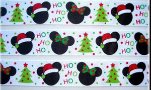 Christmas Mickey & Minnie Shadows 7/8" Ribbon