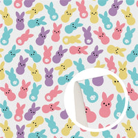 Easter Mellow Pastel Bunnies Faux Leather Sheet
