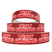 Merry Christmas On Red  7/8" Ribbon