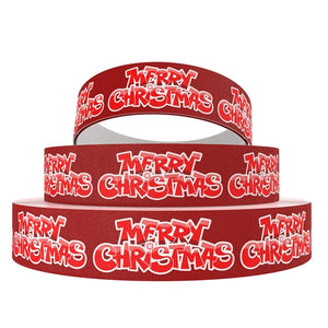 Merry Christmas On Red  7/8" Ribbon