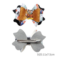 Pre Cut Mickey Halloween Faux Leather Bow
