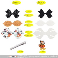 Pre Cut Mickey Halloween Faux Leather Bow