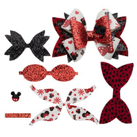 Pre Cut Mouse Red Faux Leather Bows
