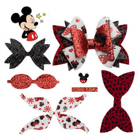 Pre Cut Mouse Red Faux Leather Bows
