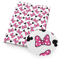 Minnie Bows on White Faux Leather Sheet