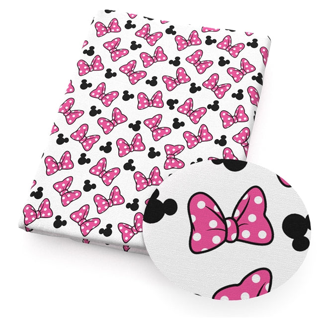 Minnie Bows on White Faux Leather Sheet