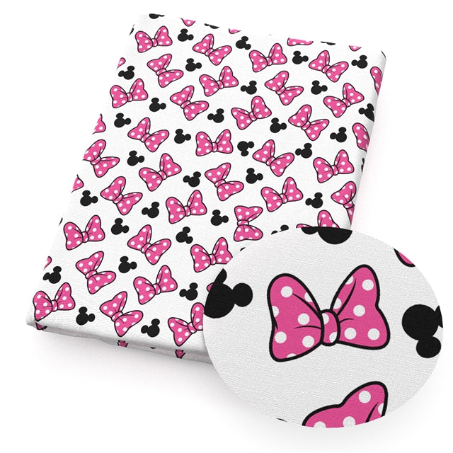 Mouse Bows on White Faux Leather Sheet #15
