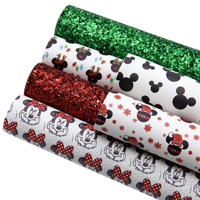 Mouse Mouse Christmas Faux Leather Full Sheet Pack of 6