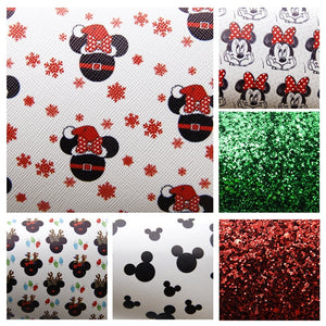 Mouse Mouse Christmas Faux Leather Full Sheet Pack of 6