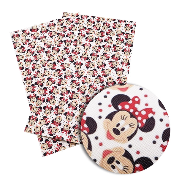 Minnie Face Faux Leather Sheet