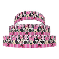 Mouse Pink Patches Spots 7/8" Ribbon