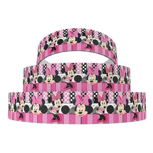 Mouse Pink Patches Spots 7/8" Ribbon