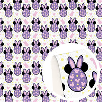Easter Minnie Purple Eggs Faux Leather Sheet
