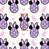 Easter Minnie Purple Eggs Faux Leather Sheet
