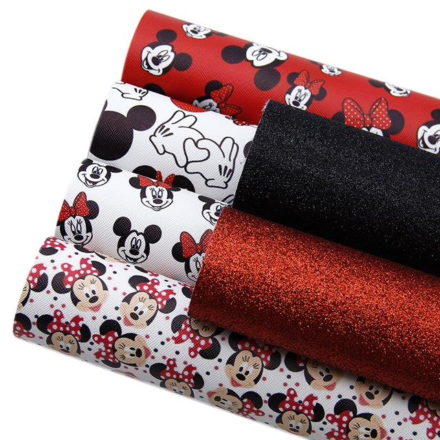 Mouse Red Faux Leather Full Sheet Pack of 6