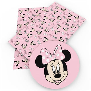 Mouse Pink Bow Faux Leather Sheet #1