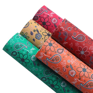 Paisley Faux Leather Full Sheet Pack of 5