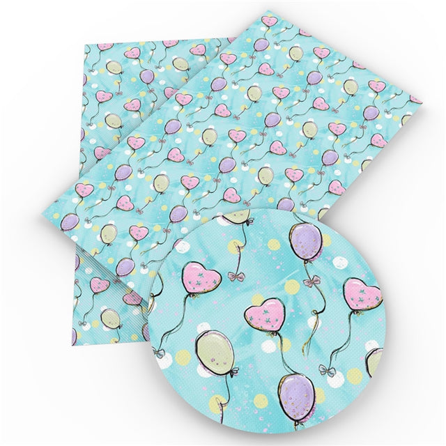 Pastel Balloons Faux Leather Sheet