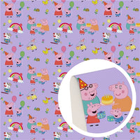 Peppa Pig Birthday Faux Leather Sheet