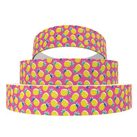 Pineapples on Pink 7/8" Ribbon