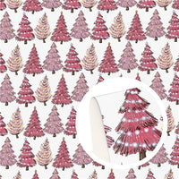 Christmas Pink Trees Faux Leather Sheet
