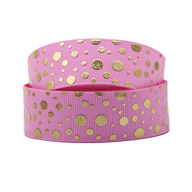 Pink with Gold Foil Spots 7/8