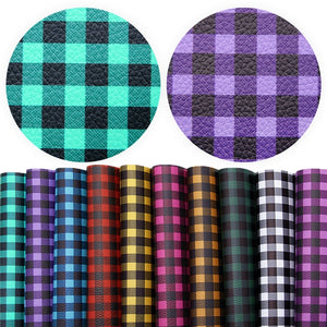 Plaid Pattern Faux Leather Full Sheet Pack of 7