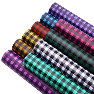 Tartan Coloured Faux Leather Sheets