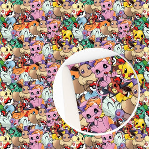Pokémon Crowd Faux Leather Sheet