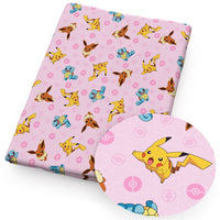 Pokemon On Pink Faux Leather Sheet
