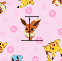 Pokemon On Pink Faux Leather Sheet
