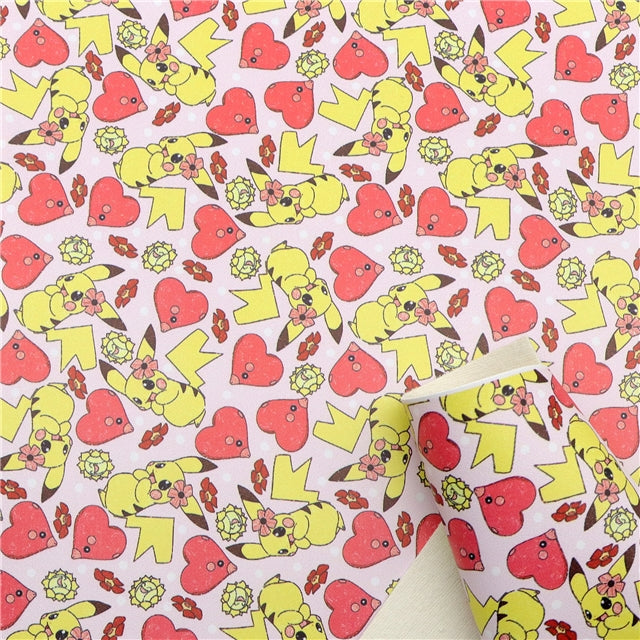 Pokemon Pikachu Love Faux Leather Sheet